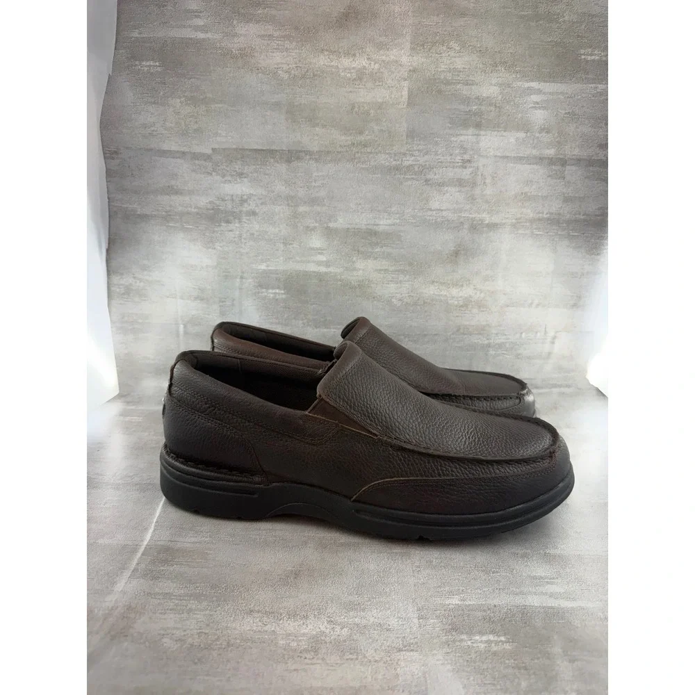 Rockport Men CG8964 Brown Leather Slip On Loafers Shoes Size 12 W Wide